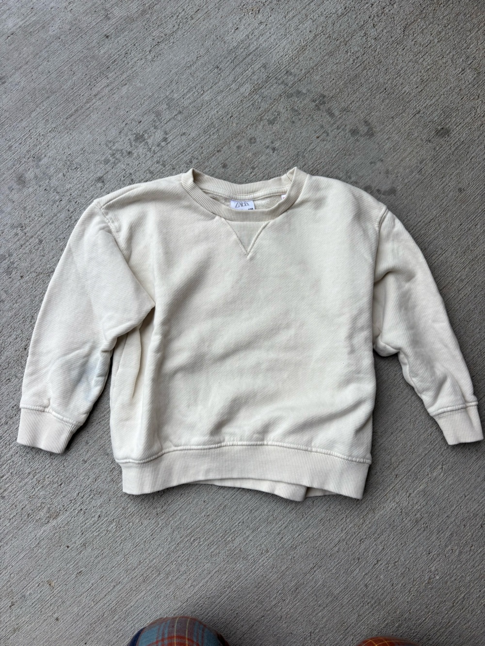 Zara Kids Off-White Crewneck Sweatshirt